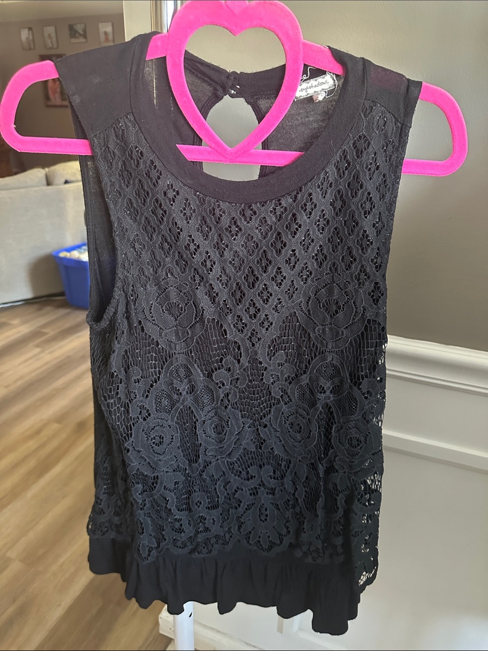 Eyeshadow Black Lace Overlay Tank Top